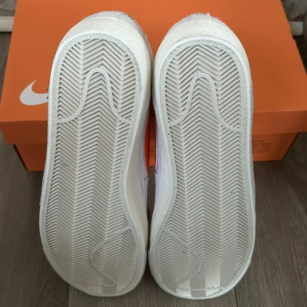 NIB Nike Blazer Mid Pro Club Men’s Sneakers 9.5 White/Light Silver/Safety Orange - Picture 11 of 15